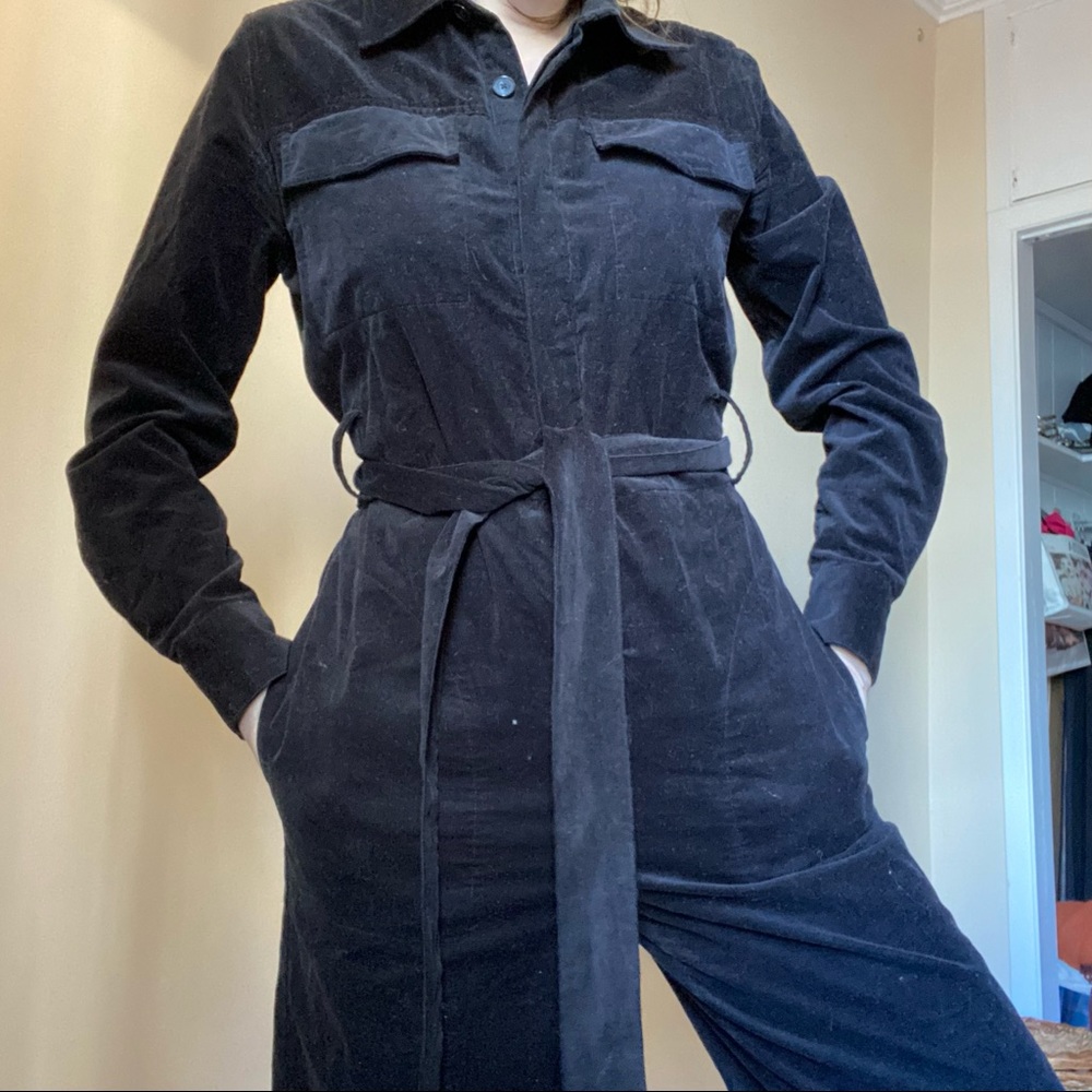 Corduroy black jumpsuit